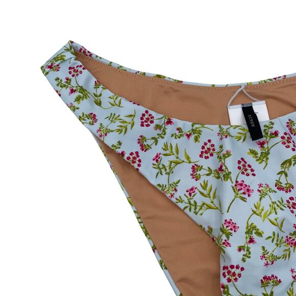New NWT J. Crew Floral Curved Waist Cheeky Bikini Swim Bathing Suit Bottom Large - Picture 4 of 8